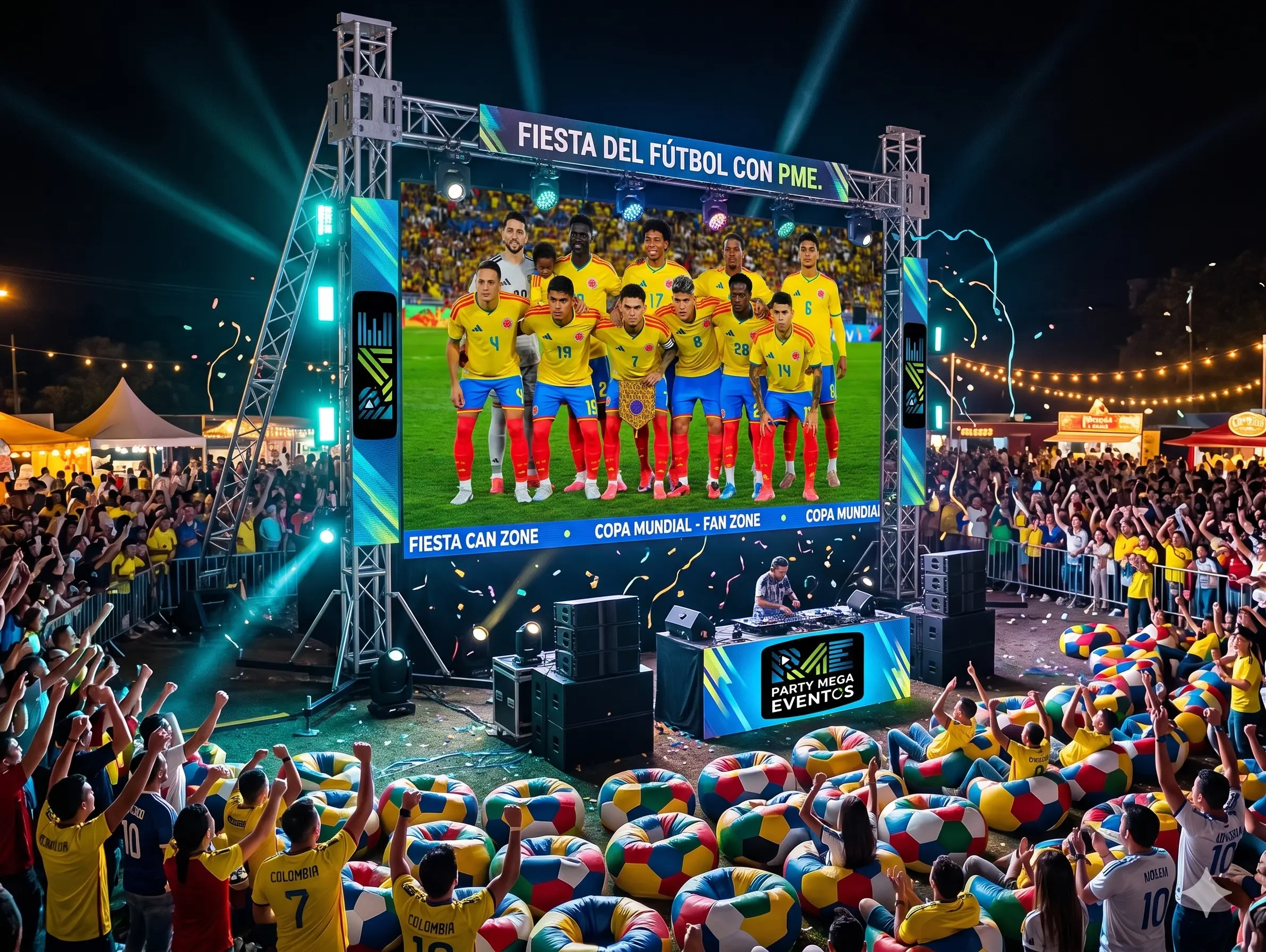 Pantallas LED en alquiler para fútbol eventos Colombia